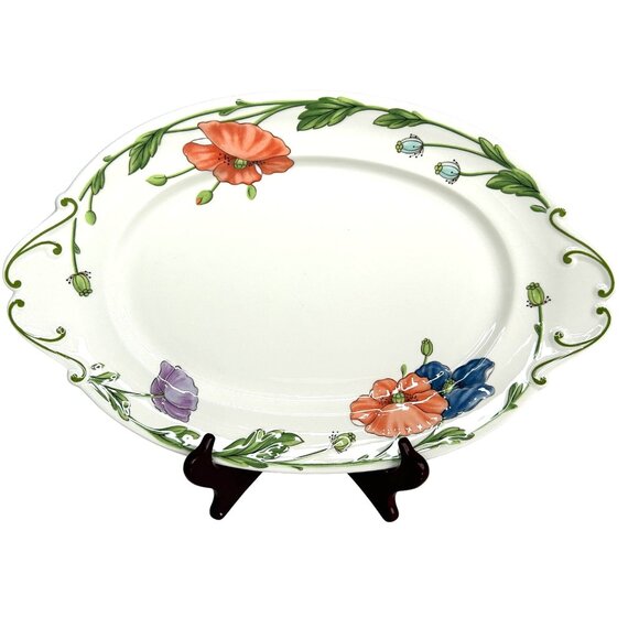 Villeroy & Boch Amapola Oval Serving Platter 17" Large Germany - Picture 1 of 8